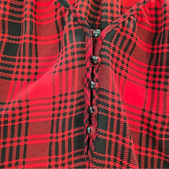 Women's Size Large Chaps Denim 3/4 Sleeve 5 Button Pull Over Blouse - Picture 4 of 12